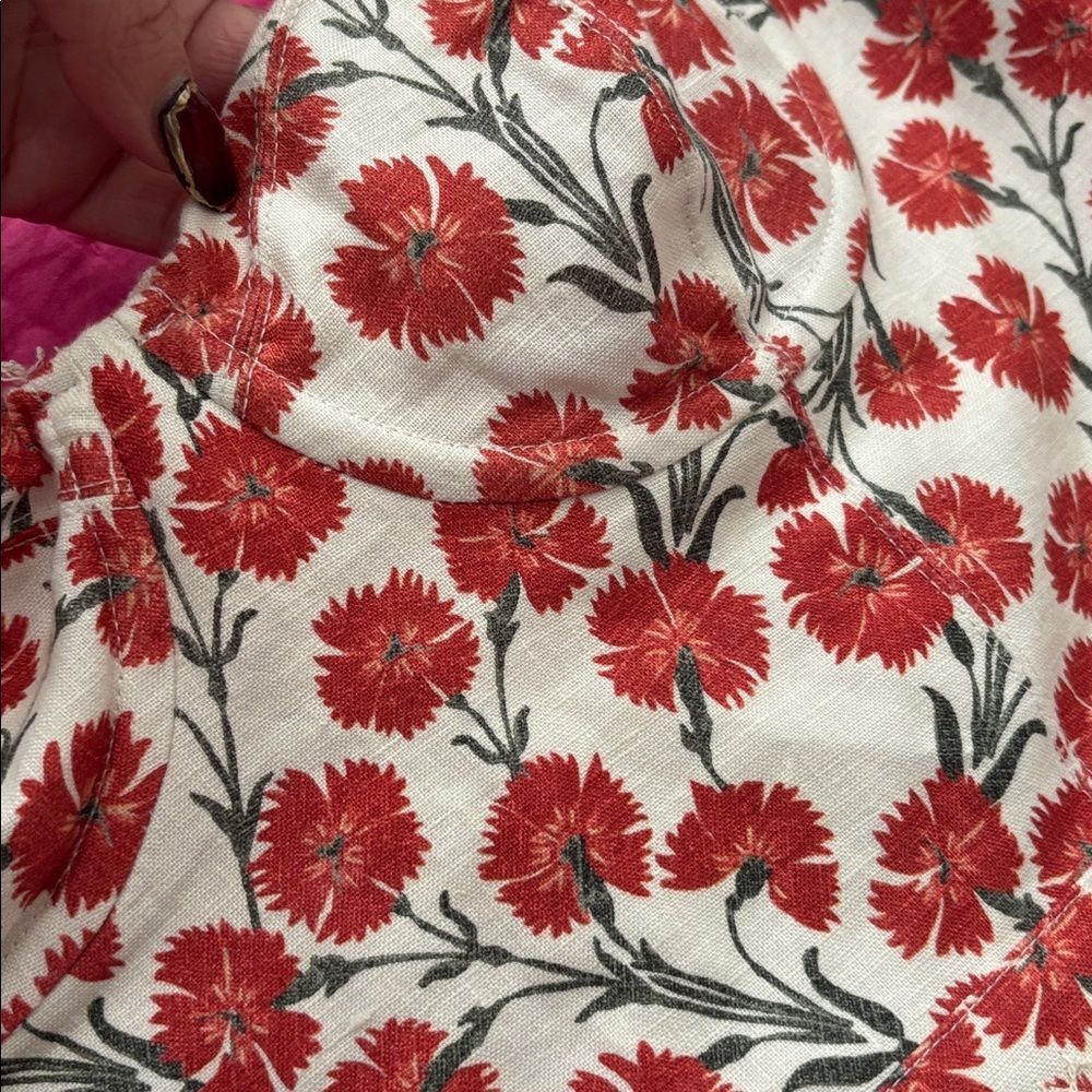 Agua by Agua Bendita Red Floral Backless Dress, L - Picture 12 of 14